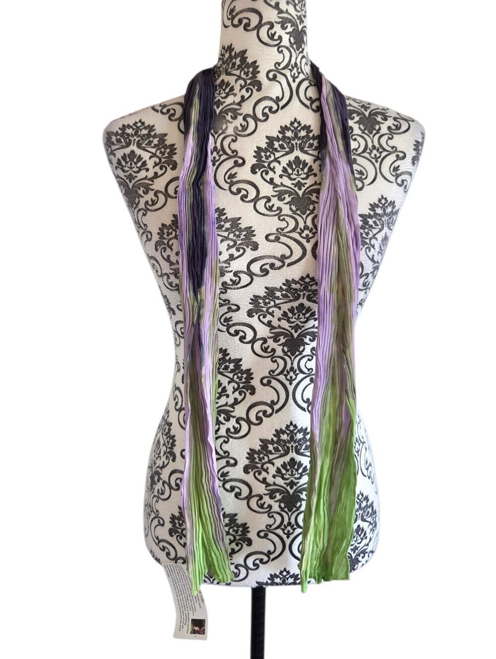 NWT Goldbirth Silks Barbara Berry Shibori Silk Scarf Hand Dyed Wearable Art - Picture 3 of 5